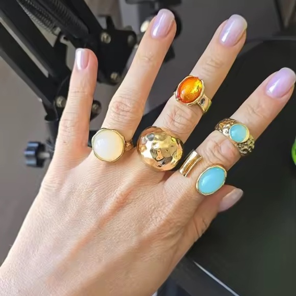 Retro Bohemian Gold Ring Set - Picture 8 of 11